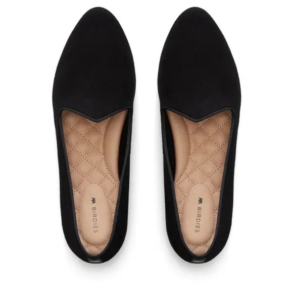 ❌SOLD❌ BIRDIES The Heron Black Velvet Suede Smoking Slipper Flat Slip On 11 - Picture 8 of 9